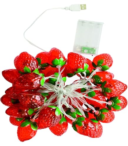 Amazon.com: NINEFOX 1.5 M/59 Inch Strawberry String Lights, 10